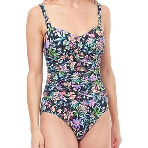 NWT - Profile by Gottex Women's Standard Flora D-Cup One Piece - 6D
